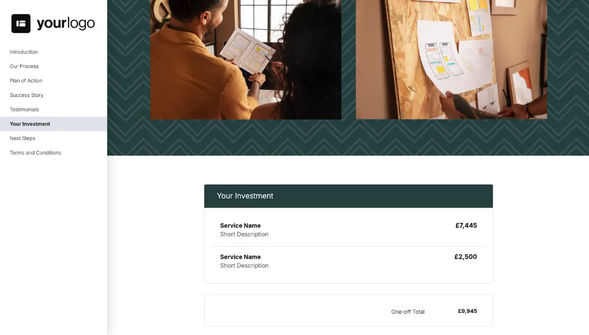 General Service Proposal Template - Green - Pricing