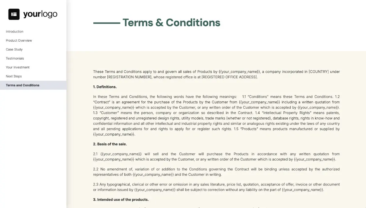 General Product Proposal Template - White Green Slide 8