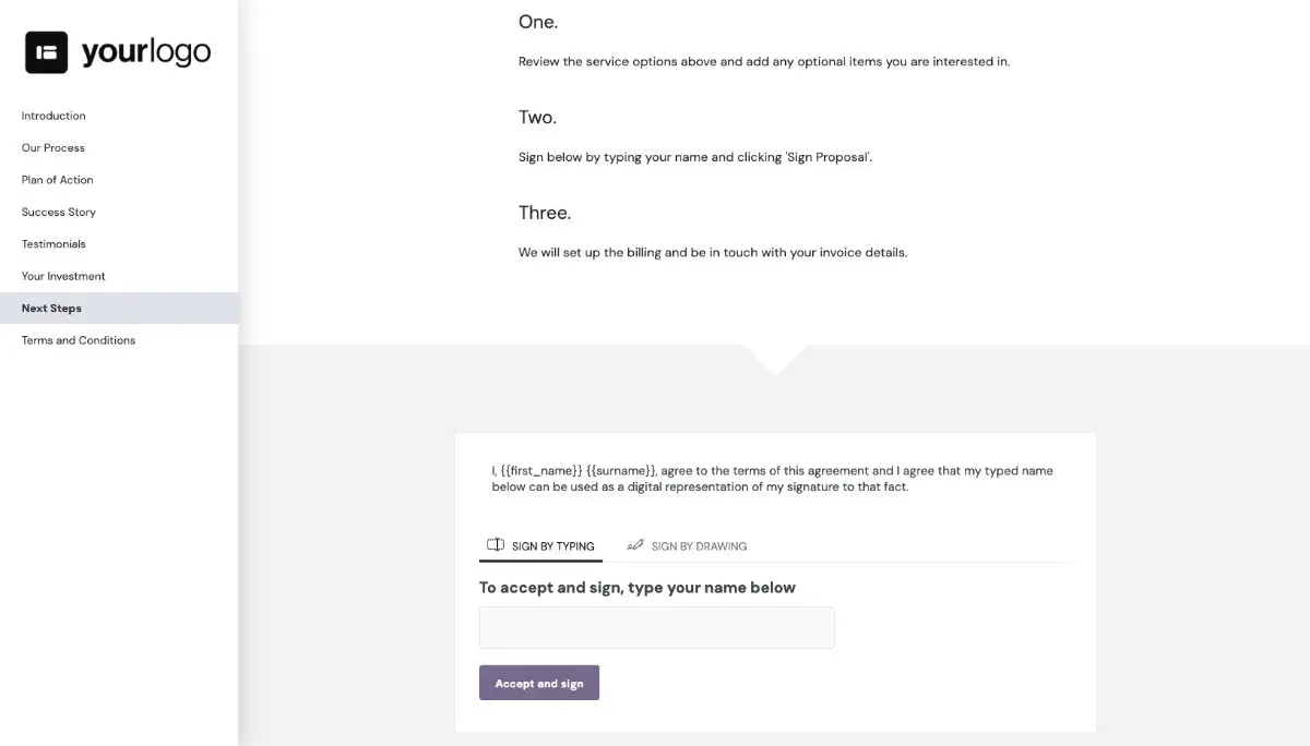 General Service Proposal Template - Medium Purple - Next steps