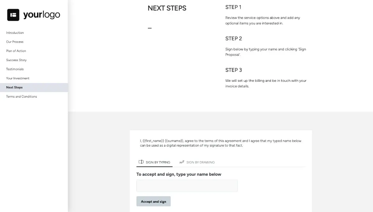 General Service Proposal Template - Light Blue - Next steps