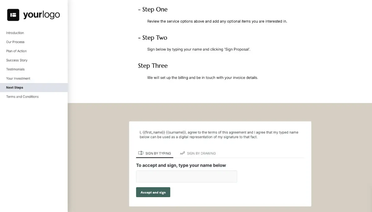 General Service Proposal Template - Green Brown Slide 8