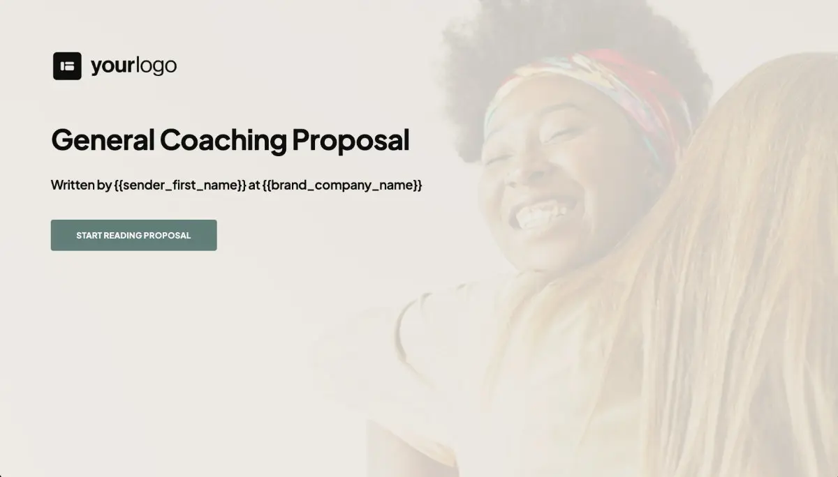 Coaching Proposal Template - Visually stunning cover