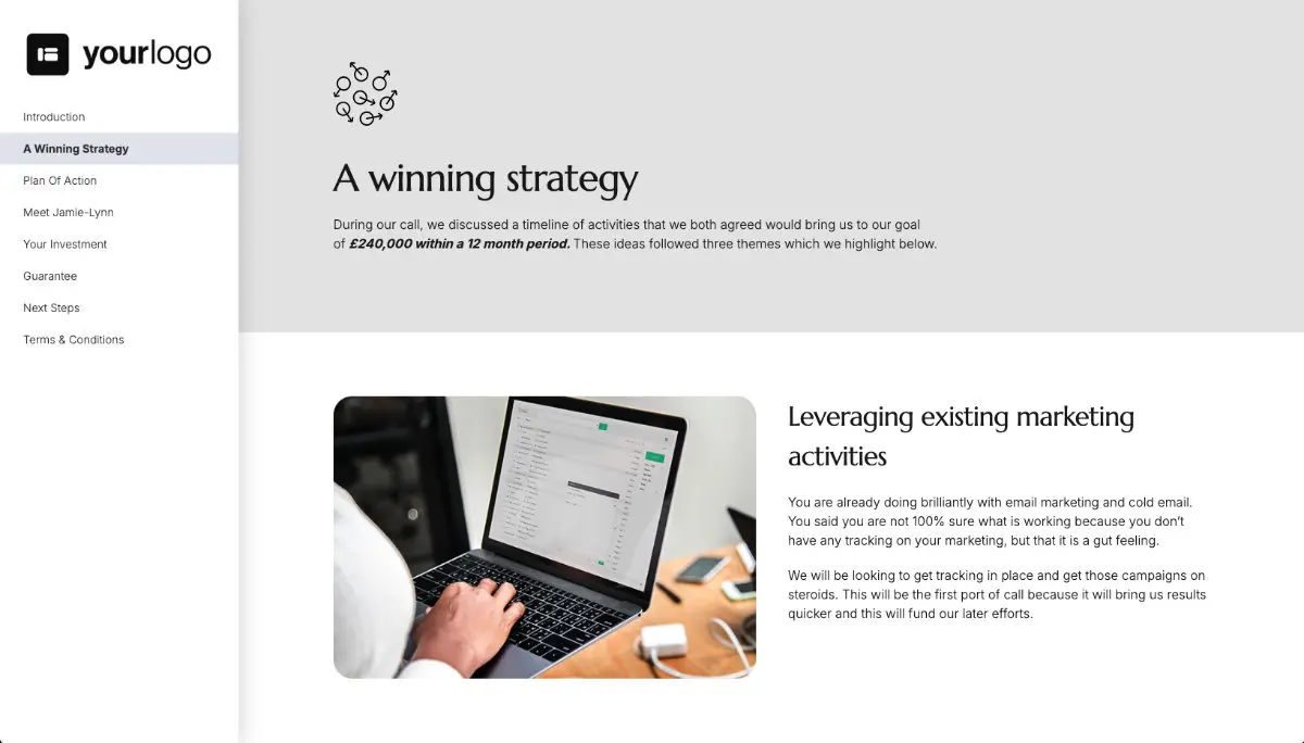 Business Consulting Proposal Template - Process and timescales