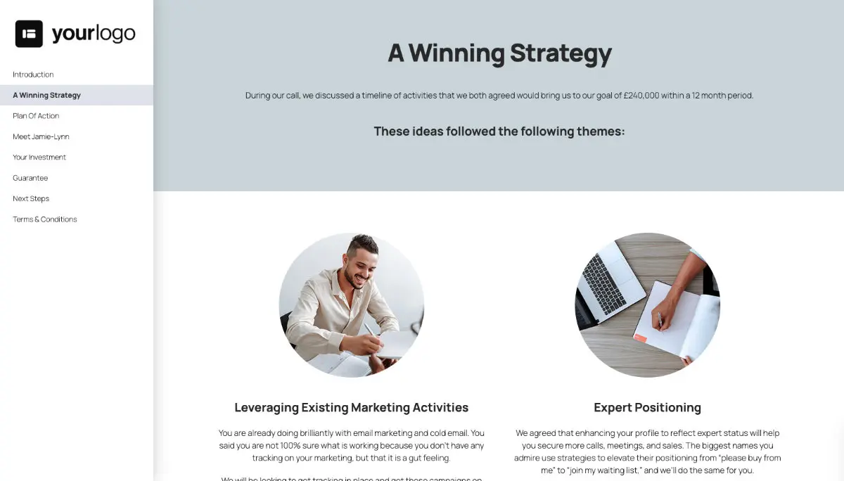 Business Development Proposal Template - Process and timescales