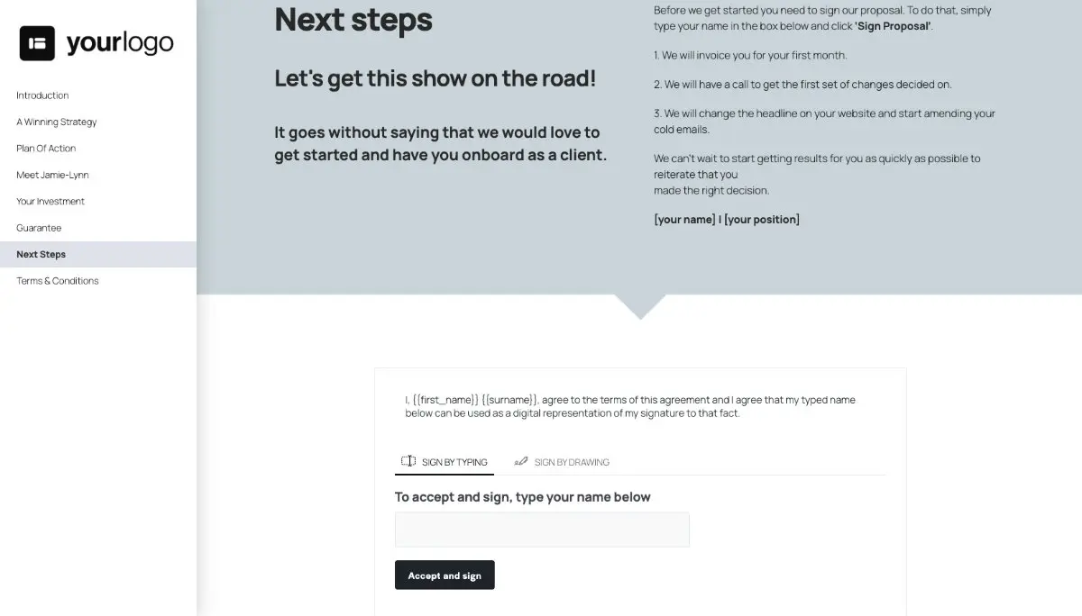 Business Development Proposal Template - Pre-written contract
