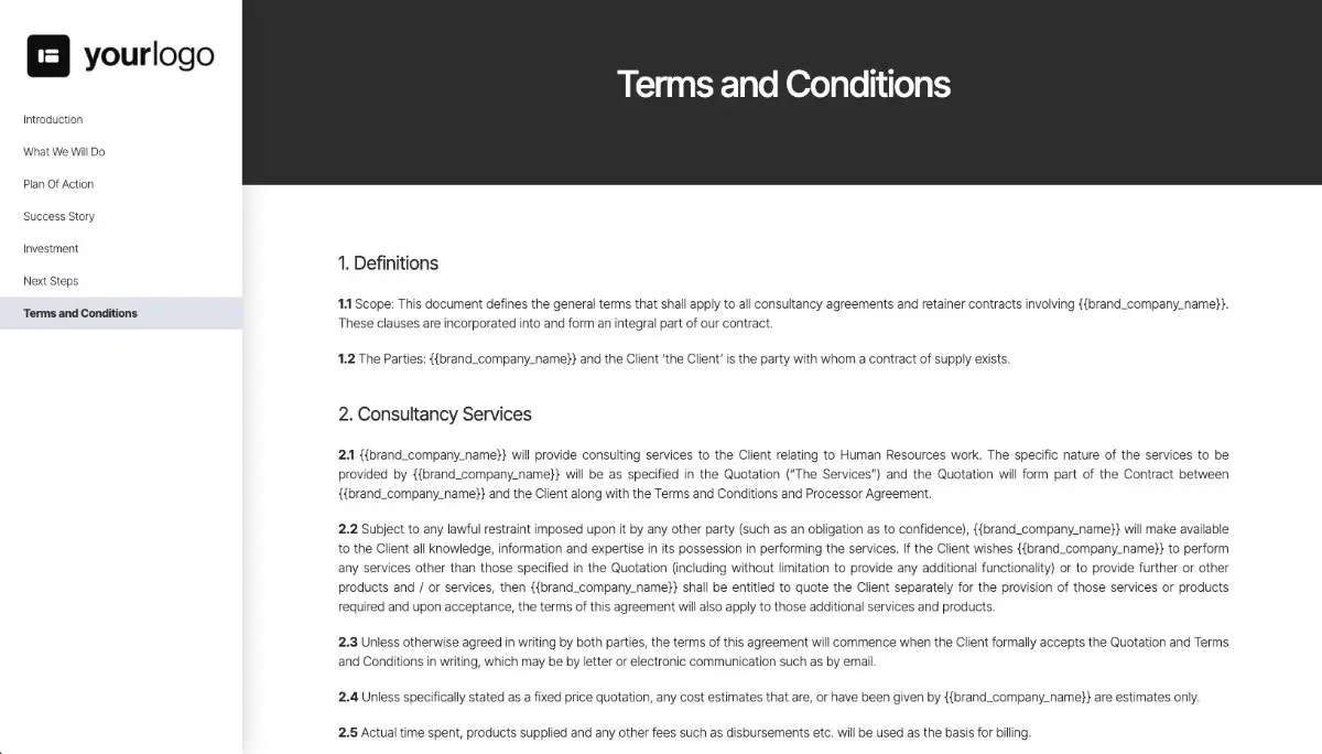 Human Resources Proposal Template - Pre-written contract
