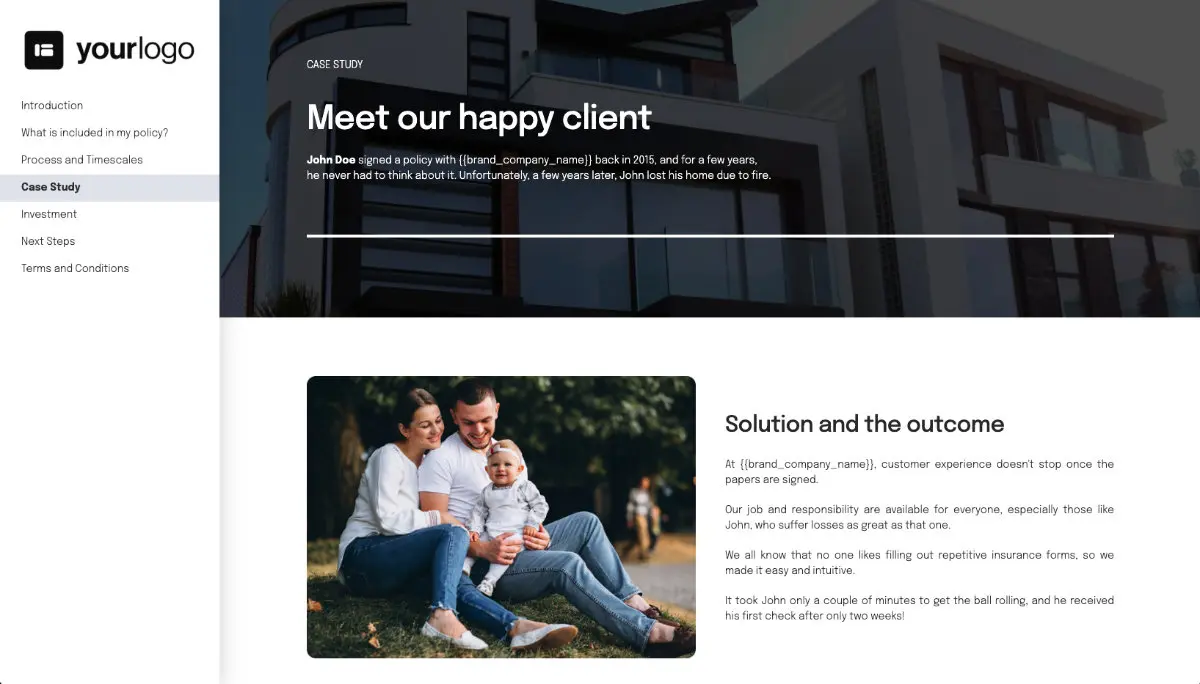 Insurance Proposal Template - Case study example