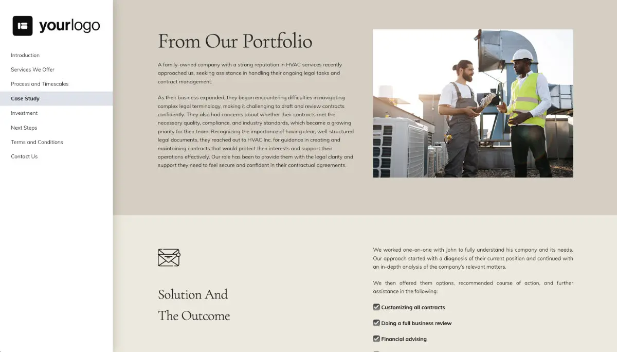 Legal Services Proposal Template - Case study example