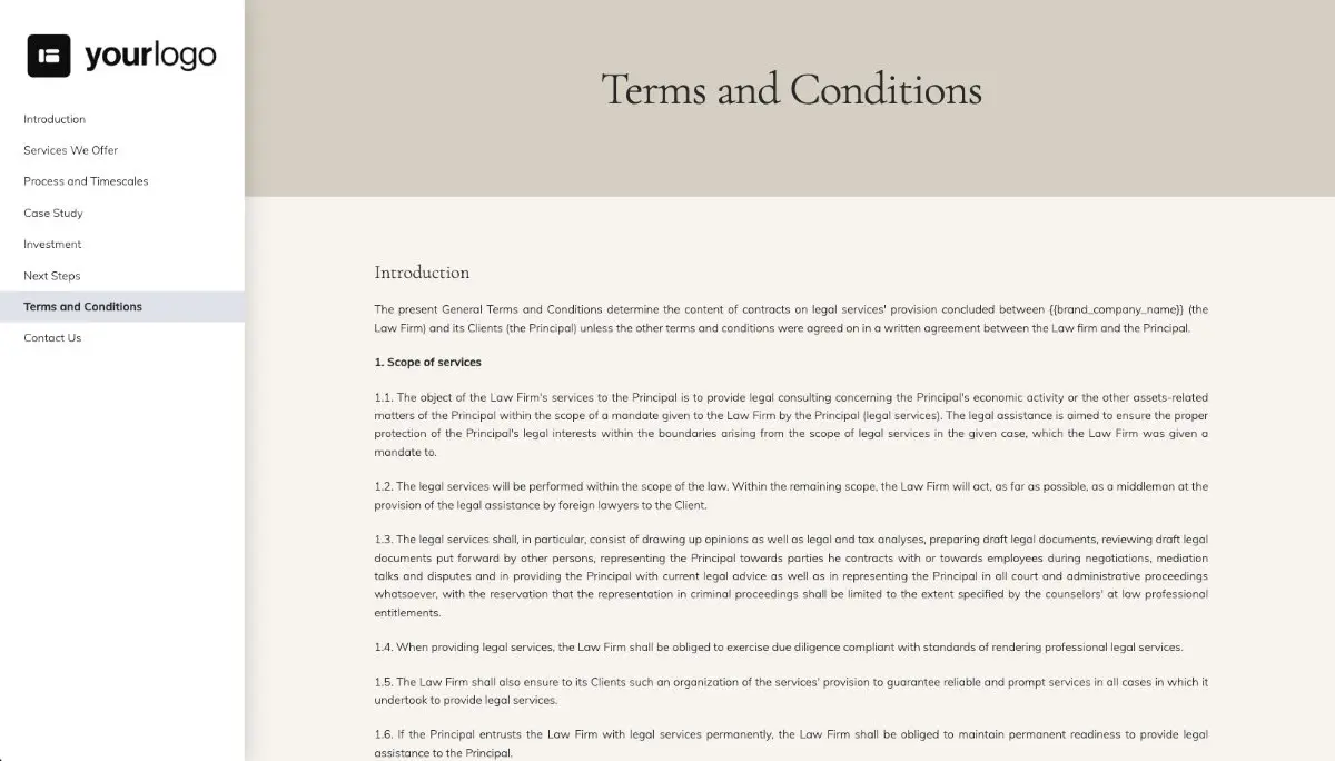 Legal Services Proposal Template - Pre-written contract