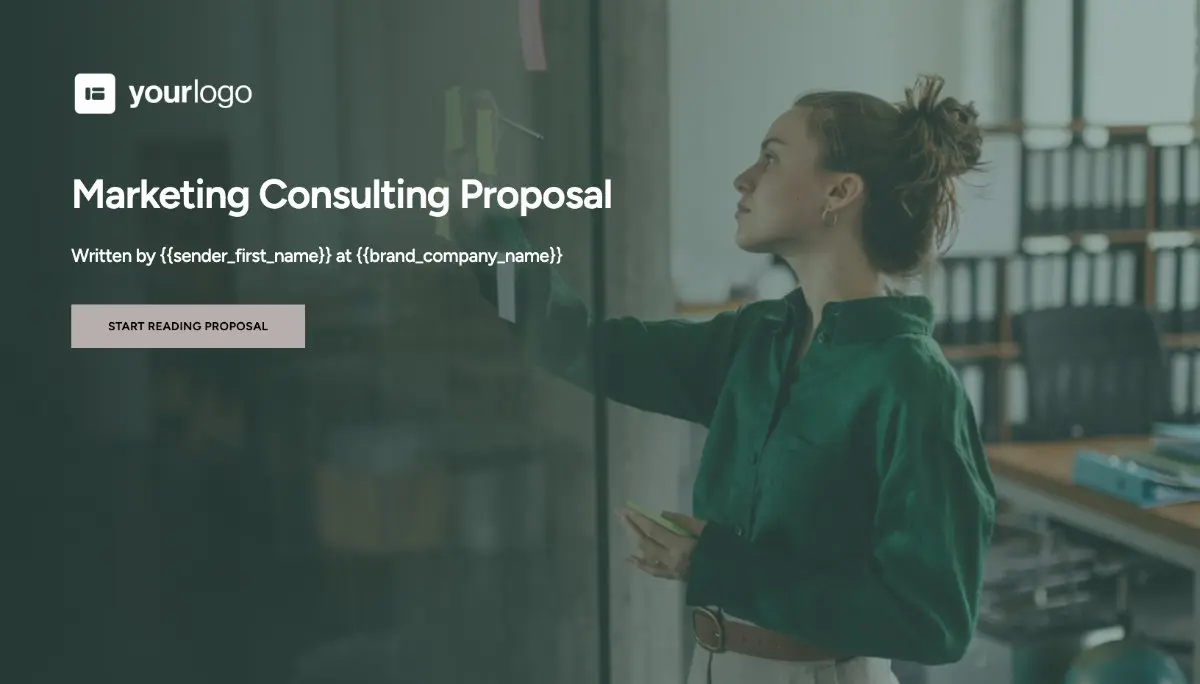 Marketing Consulting Proposal Template - Visually stunning cover