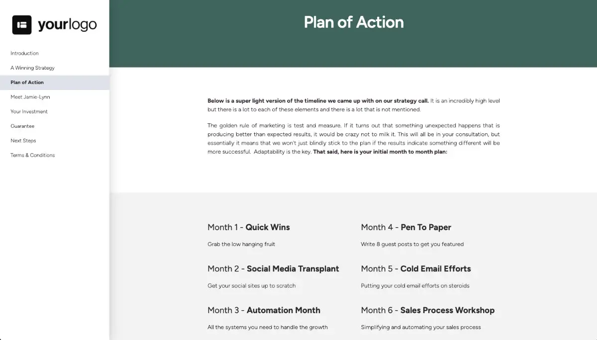 Marketing Consulting Proposal Template - Process and timescales