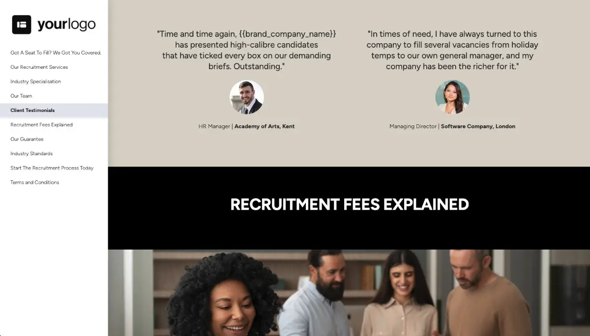 Recruitment Proposal Template - Testimonial examples