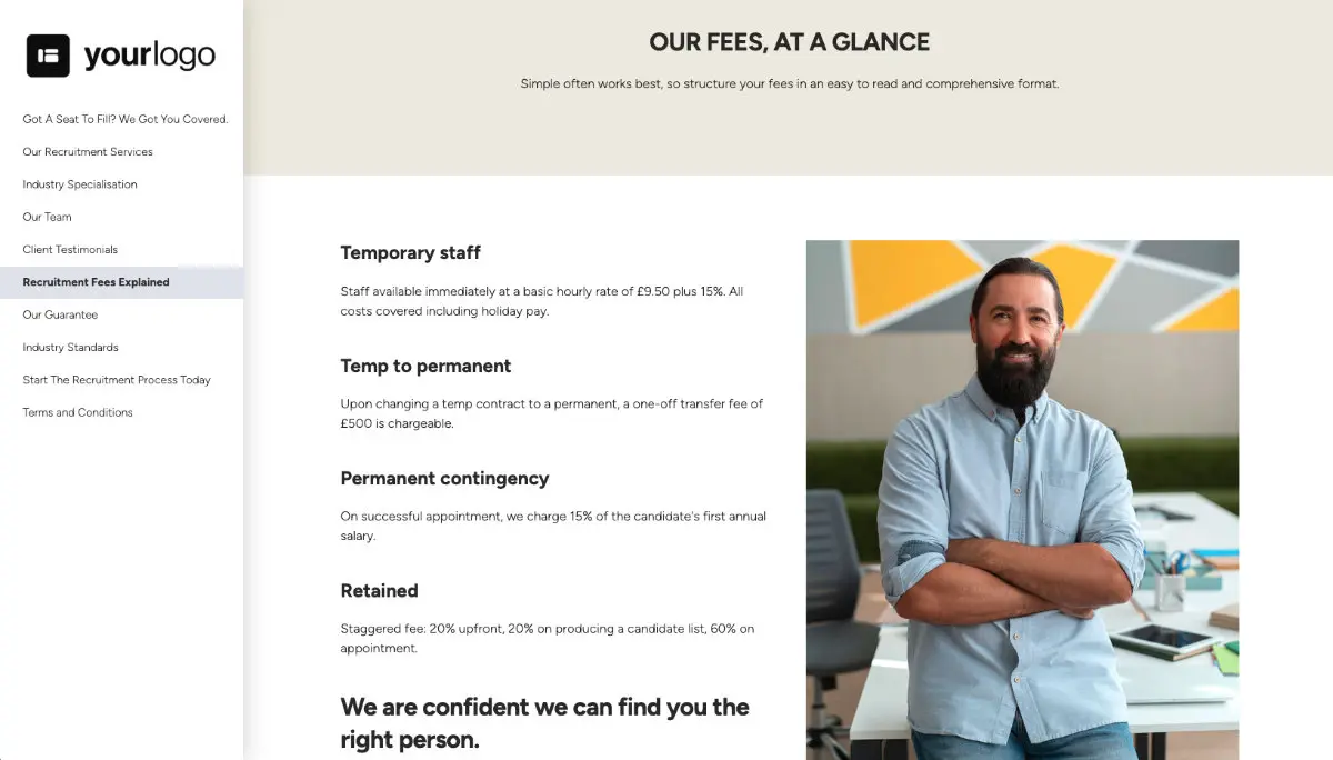 Recruitment Proposal Template - Pricing