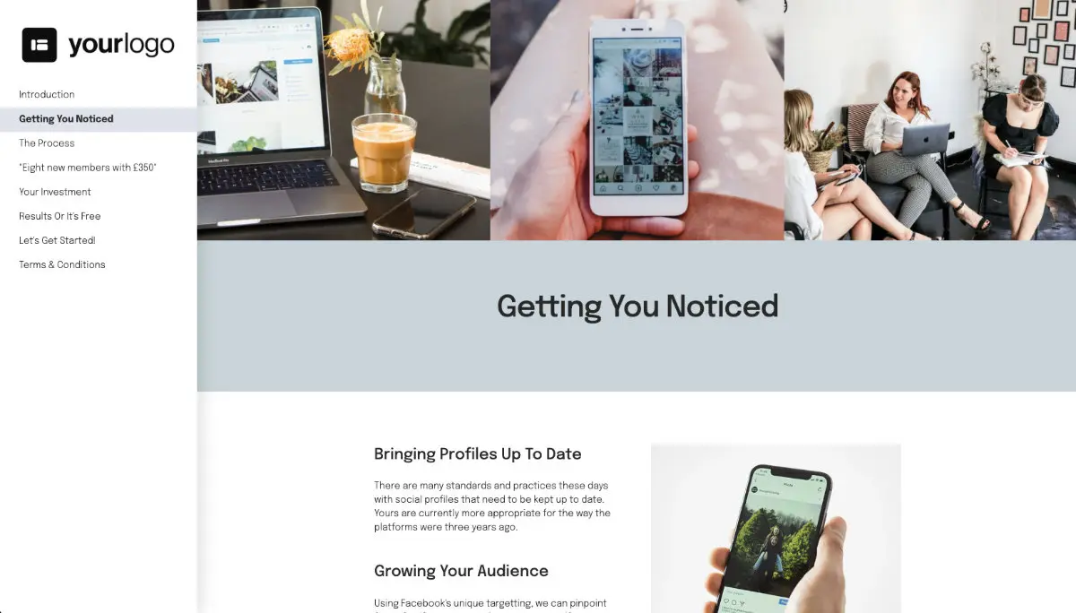 Social Media Consulting Proposal Template - Pre-written services section