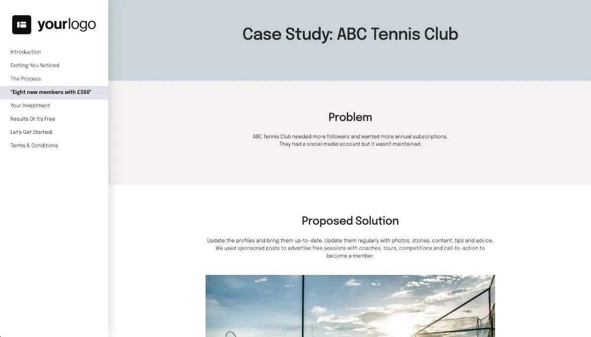 Social Media Consulting Proposal Template - Case study example