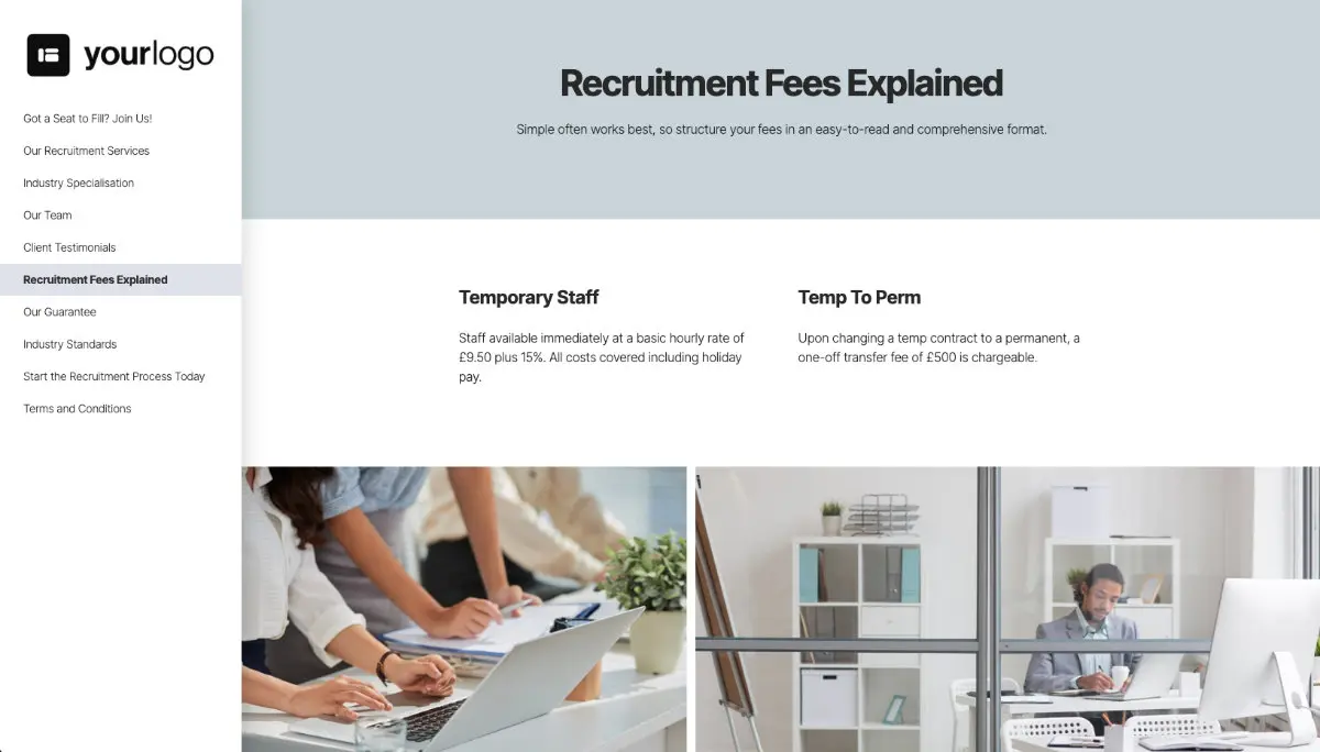 Staffing Agency Proposal Template - Pricing