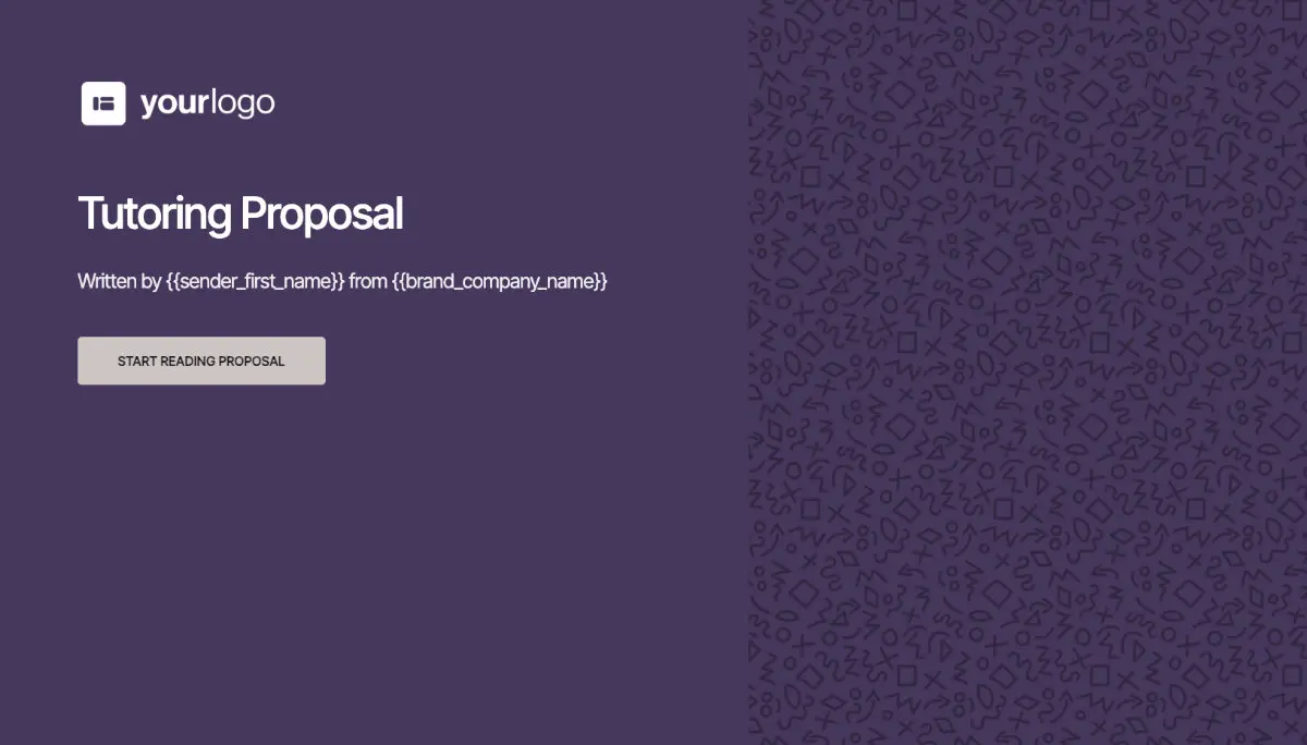 Tutoring Proposal Template - Visually attractive cover