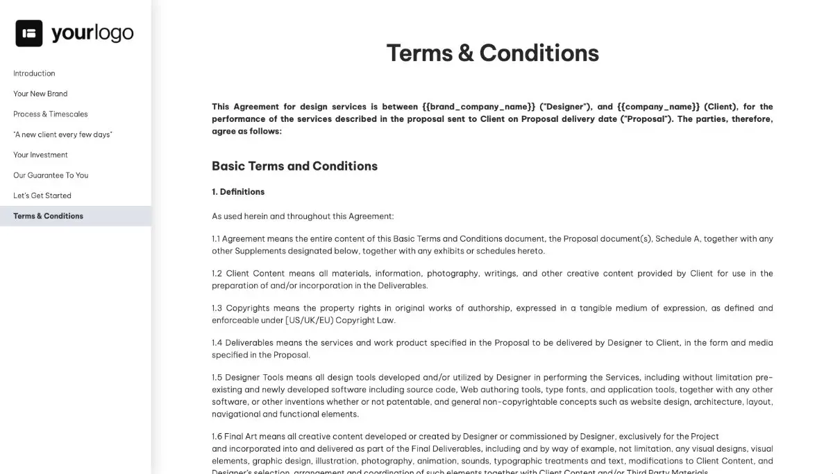 Brand Design Proposal Template - Pre-written contract