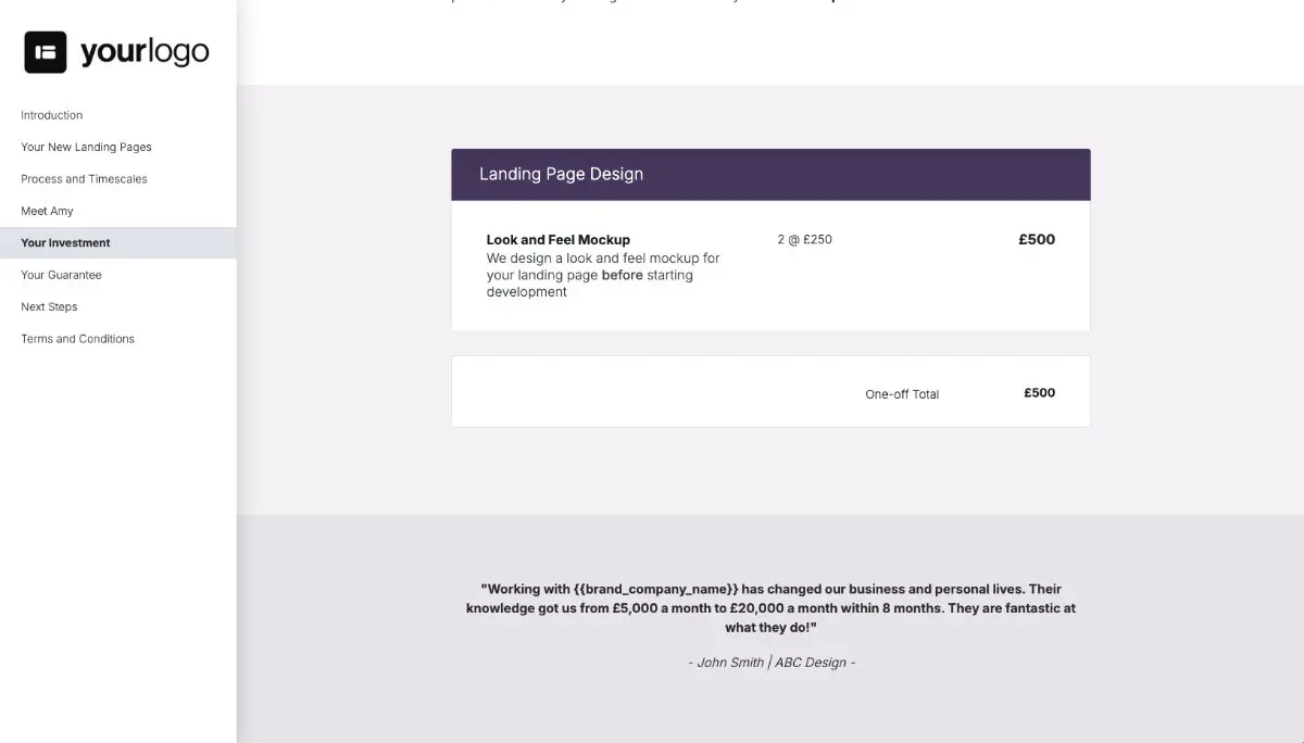Landing Page Design Proposal Template Slide 6