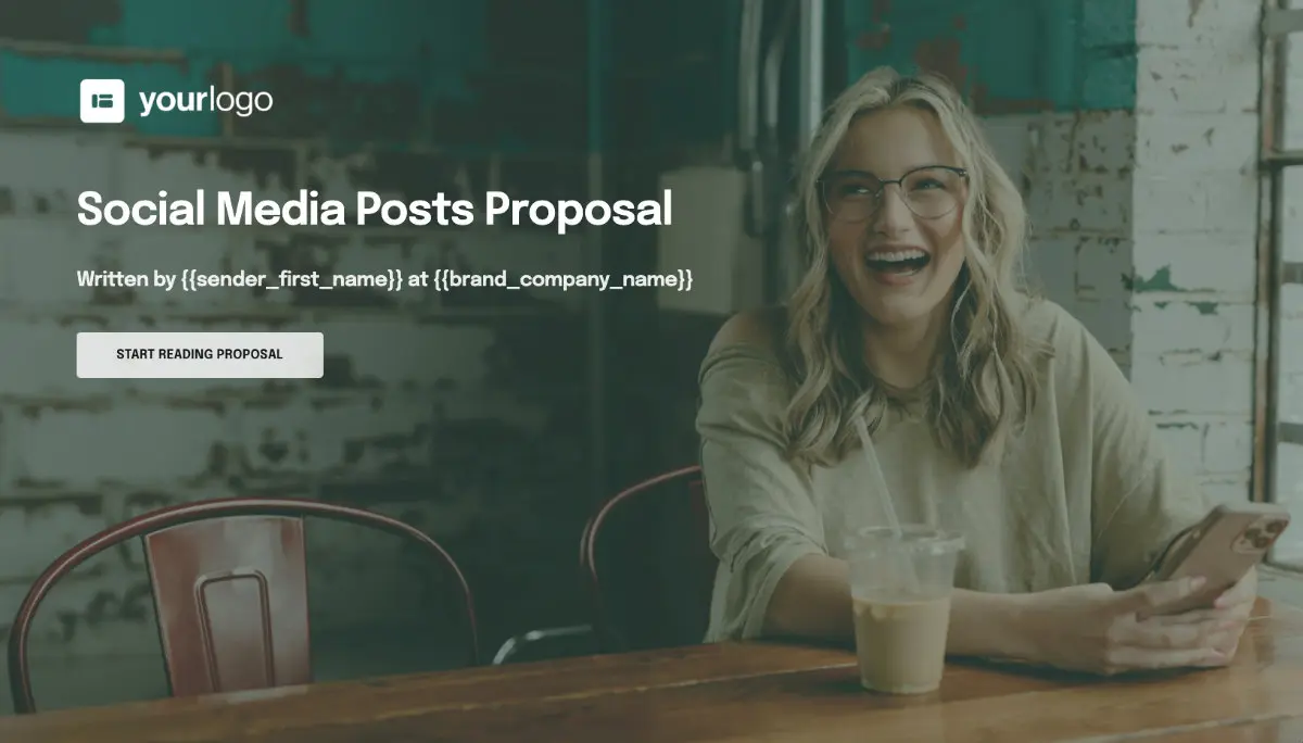 Social Media Posts Proposal Template - Visually stunning cover