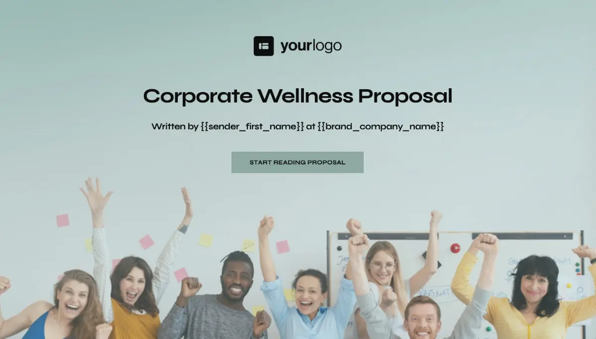 Corporate Wellness Proposal Template - Visually attractive cover