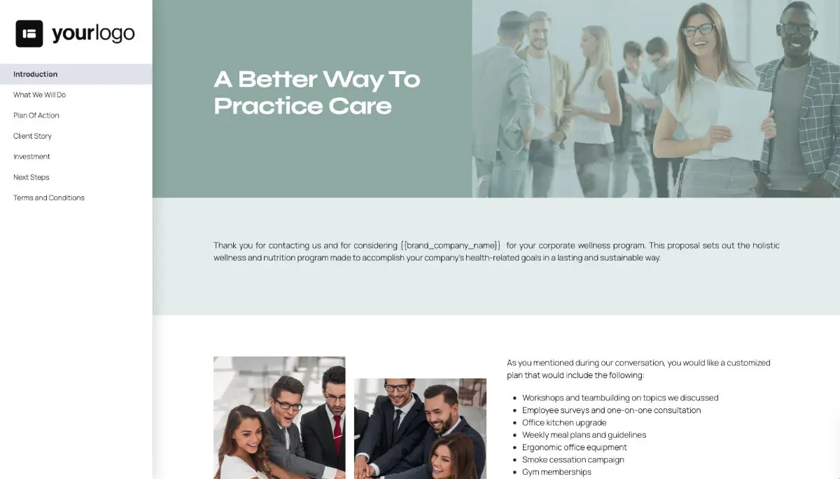 Corporate Wellness Proposal Template Slide 2