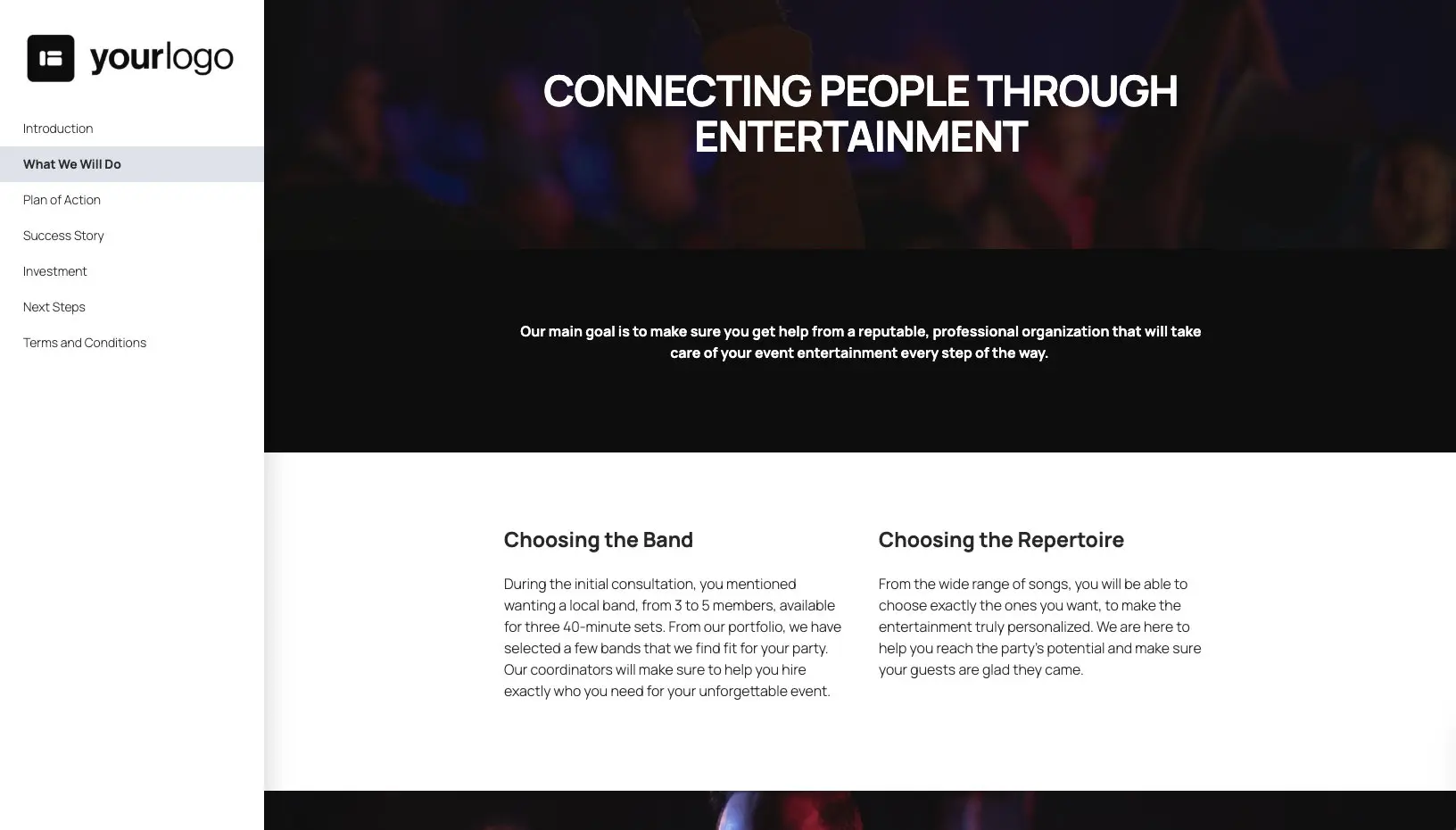 Entertainment Proposal Template Slide 3