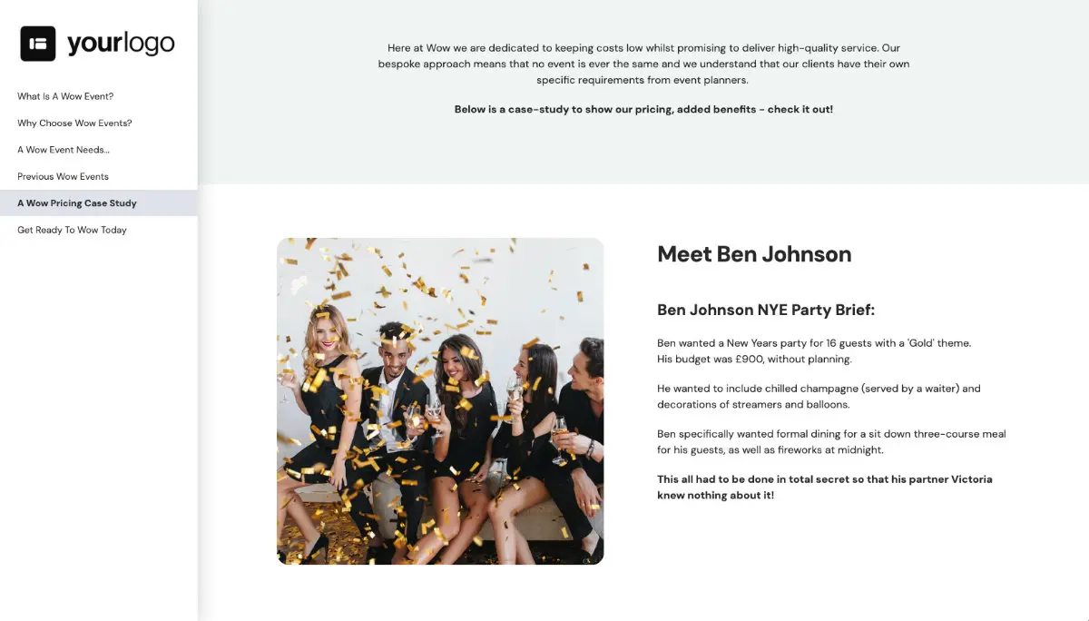 Event Planning Proposal Template - Pricing