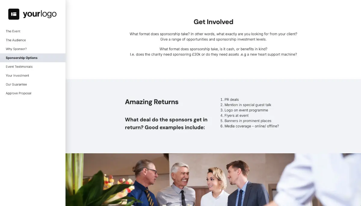 Event Sponsorship Proposal Template - Sponsorship options