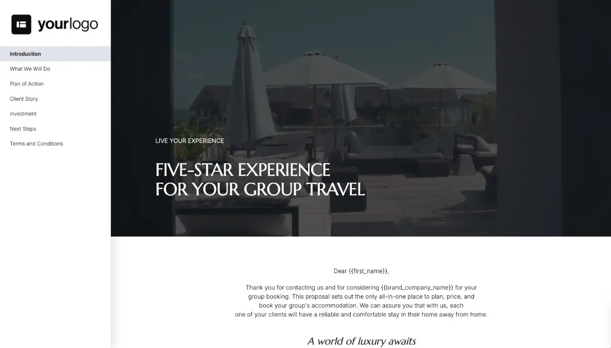 Hotel Groups Proposal Template Slide 2