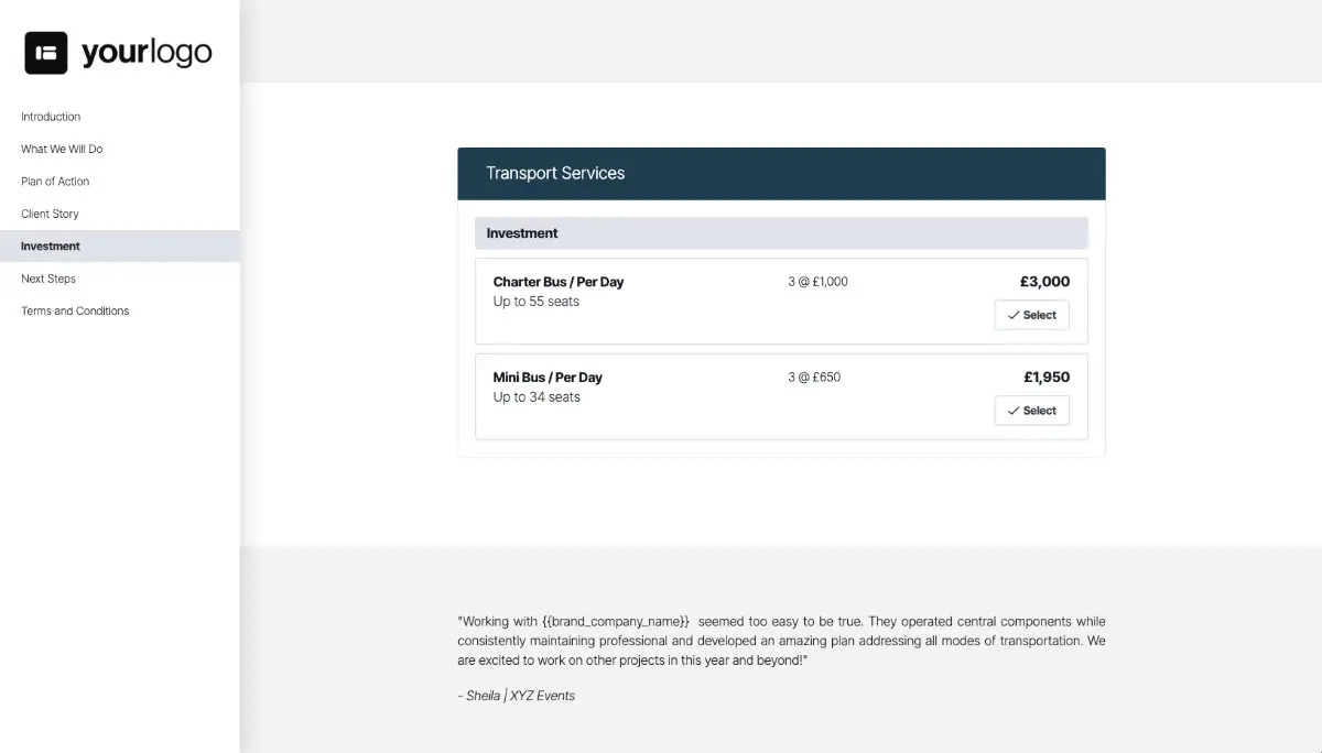 Transportation Proposal Template Slide 6