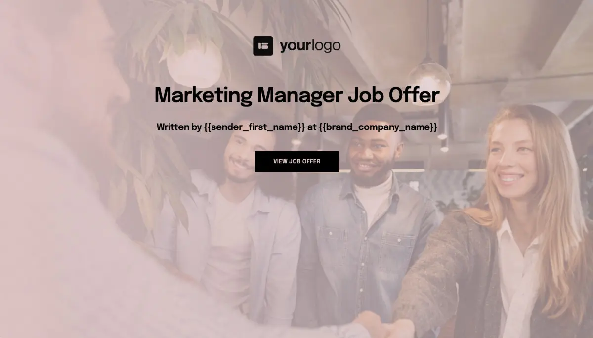 Marketing Manager Job Offer Template