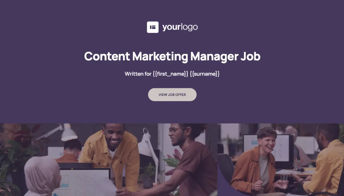 Content Marketing Manager Job Offer Template