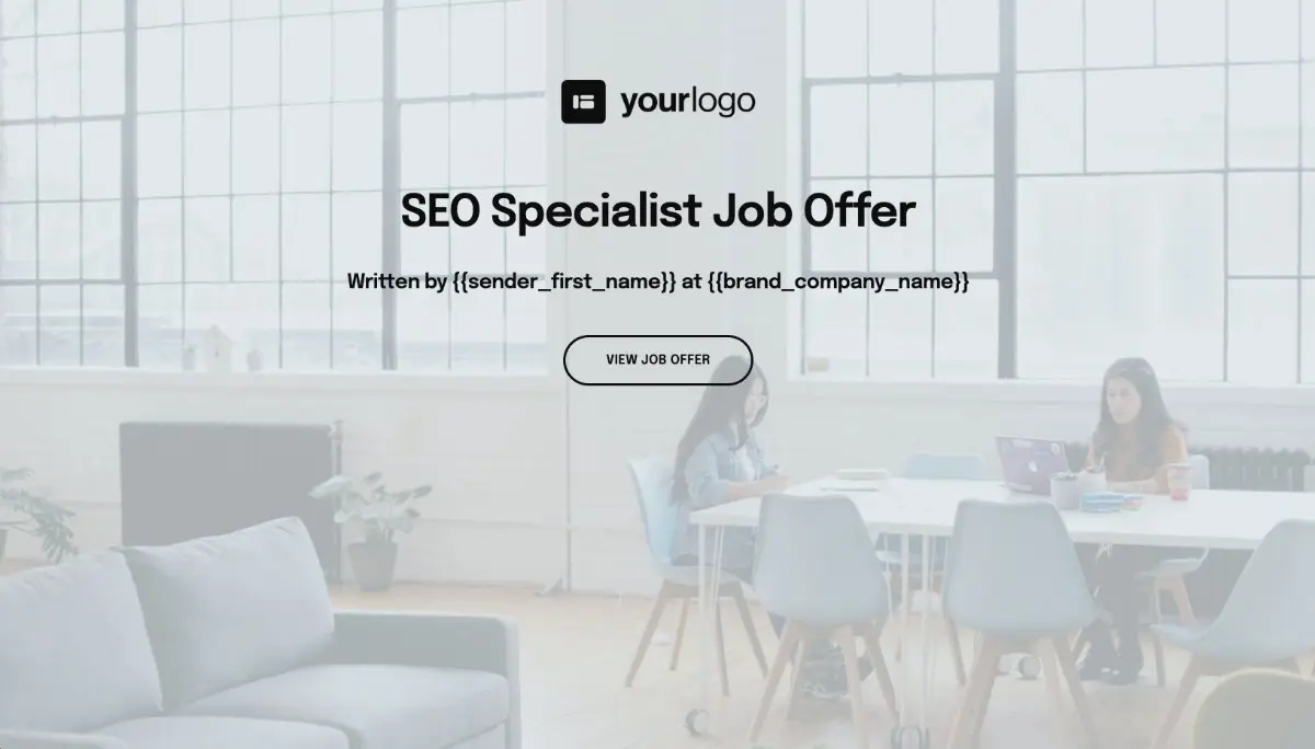 SEO Specialist Job Offer Template - Visually Appealing Cover