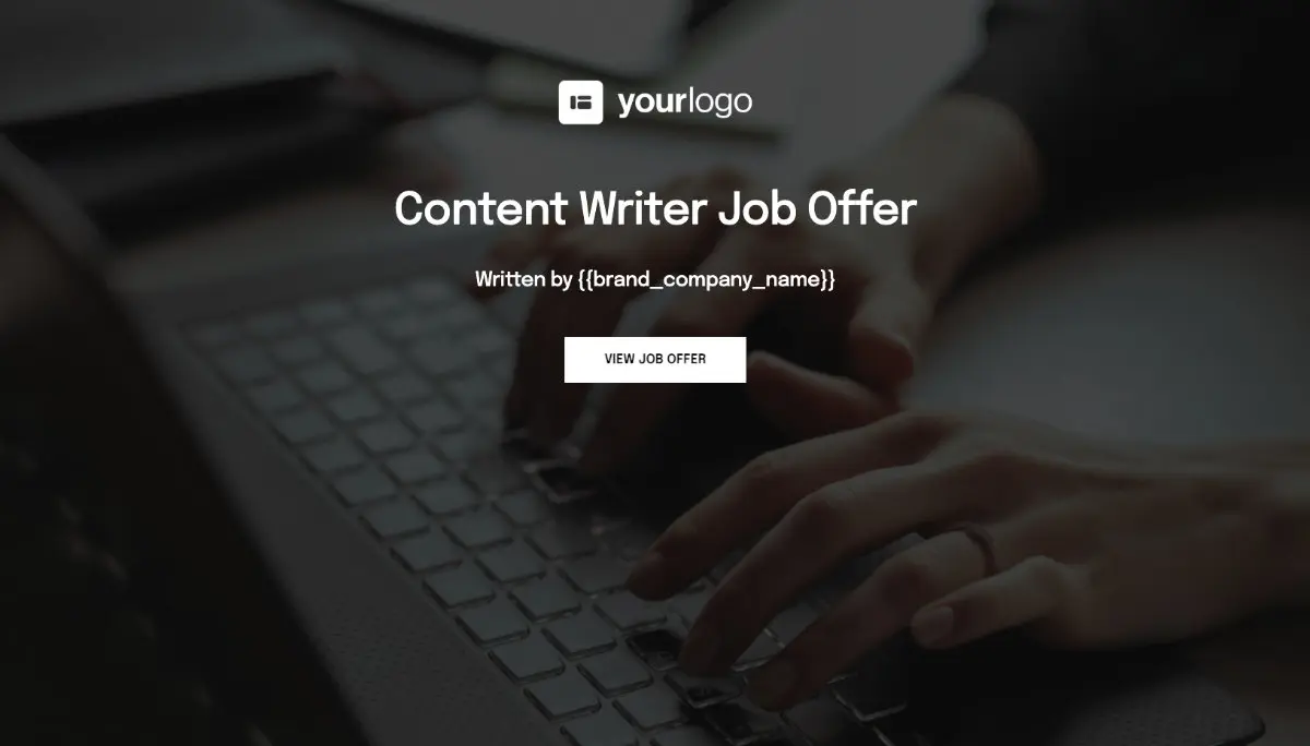 Content Writer Job Offer Template - Beautiful Cover