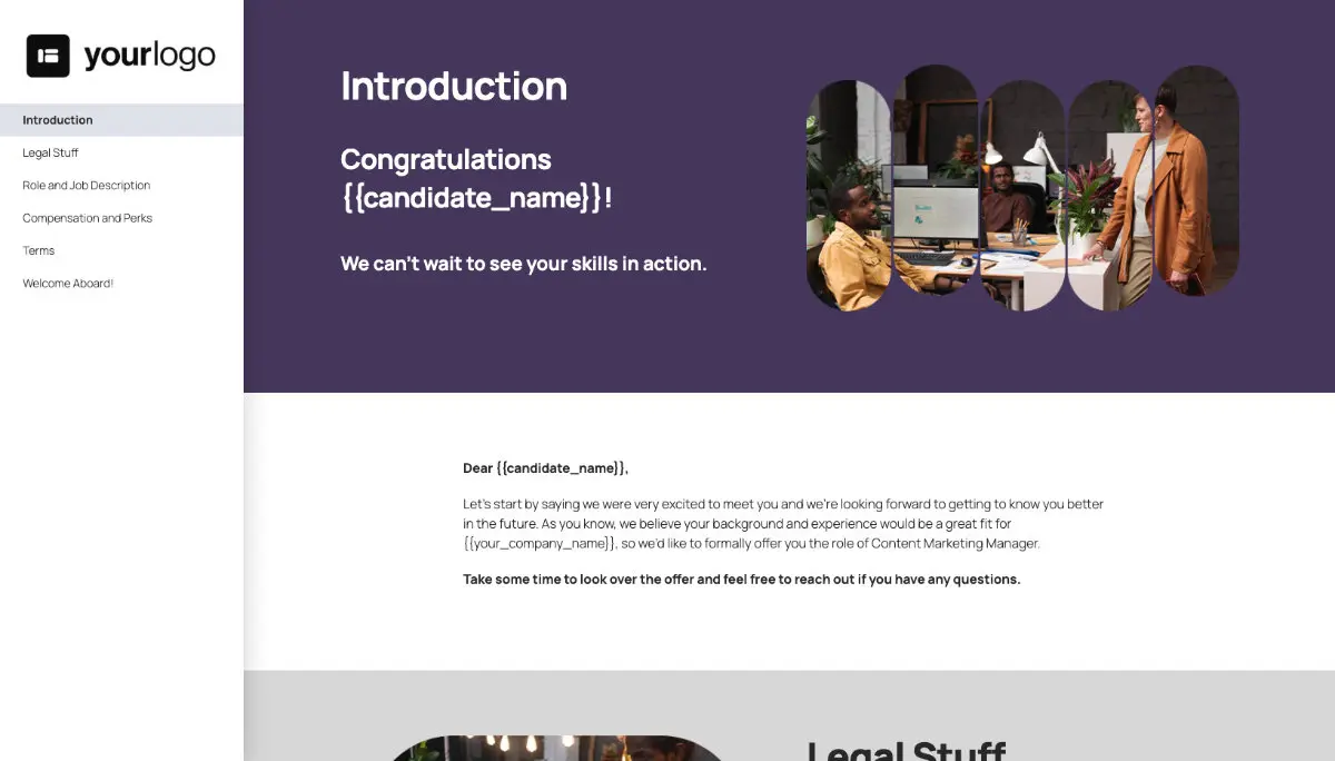 Content Marketing Manager Job Offer Template - Pre-Written Introduction