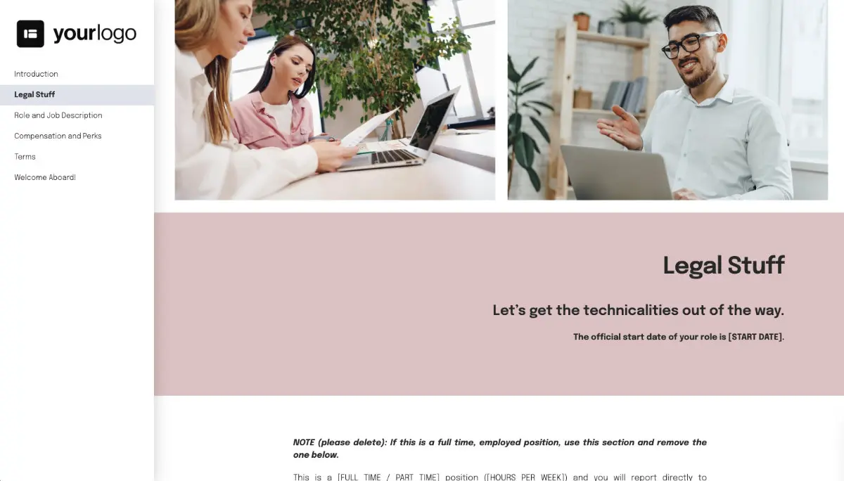 Marketing Manager Job Offer Template - Employment Details