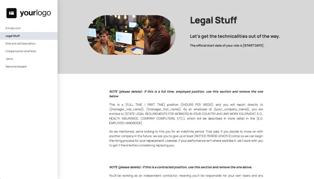 Content Marketing Manager Job Offer Template - Hiring Specifics