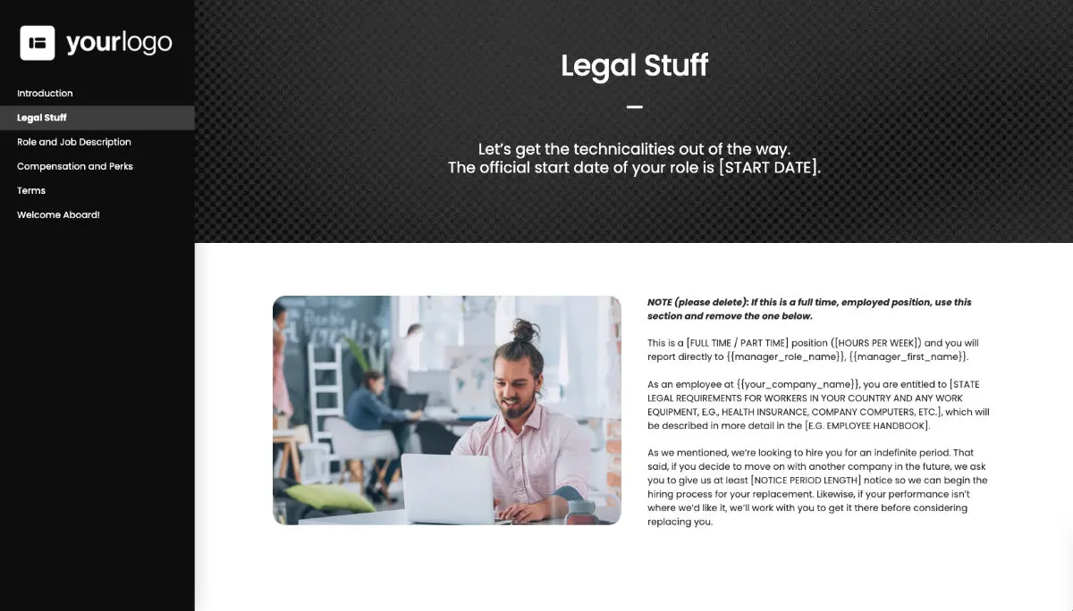 Email Marketer Job Offer Template - Employment Specifics