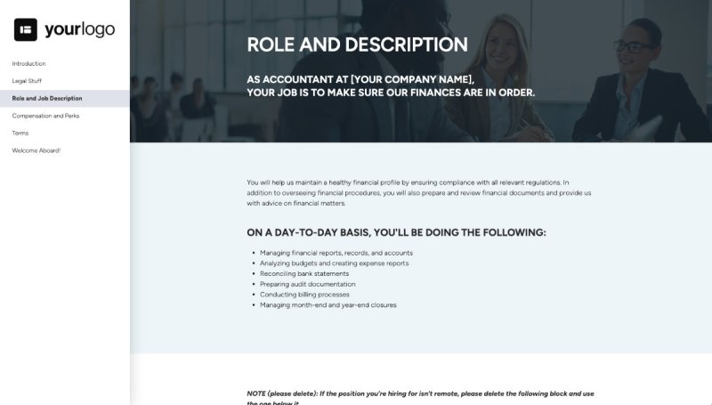 Accountant Job Offer Template - Pre-Written Role and Job Description
