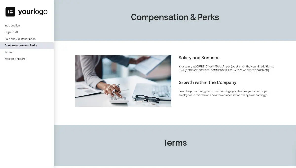 Digital Marketing Manager Job Offer Template - Compensation and Perks