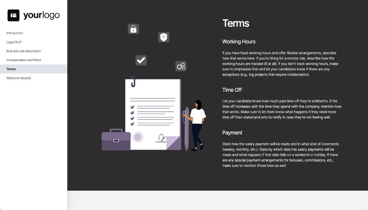 Bookkeeper Job Offer Template - Company Policies