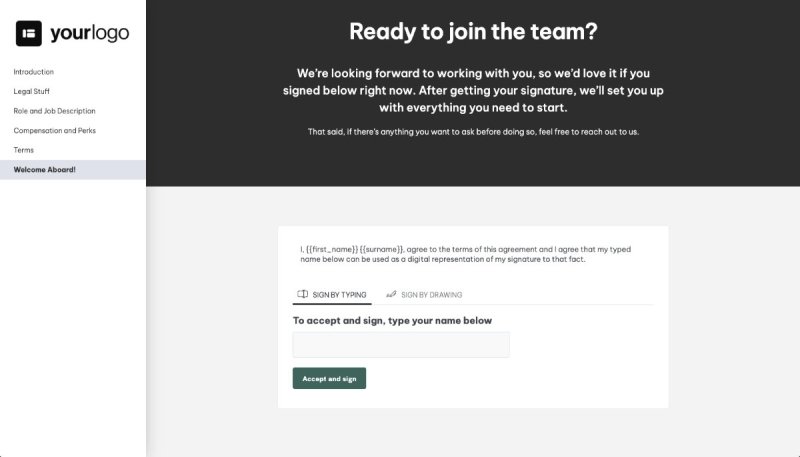 Account Executive Job Offer Template - Next Steps With Digital Signing
