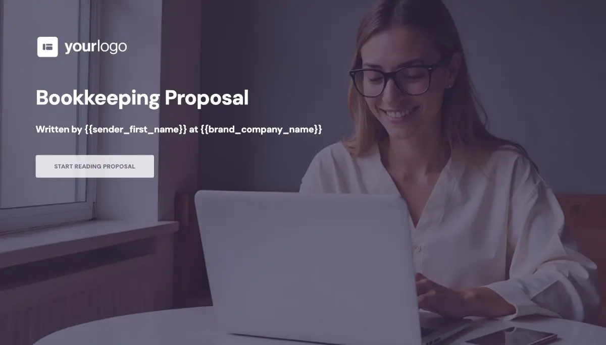 Bookkeeping Proposal Template - Visually stunning cover