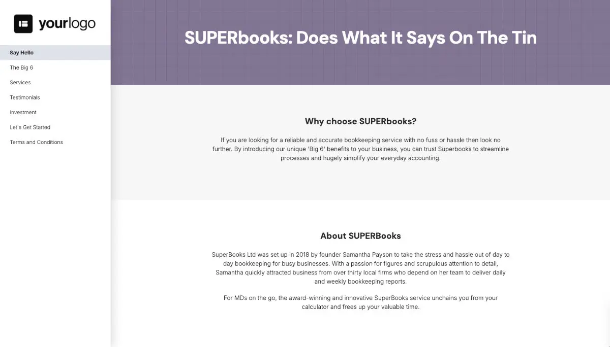 Bookkeeping Proposal Template Slide 2