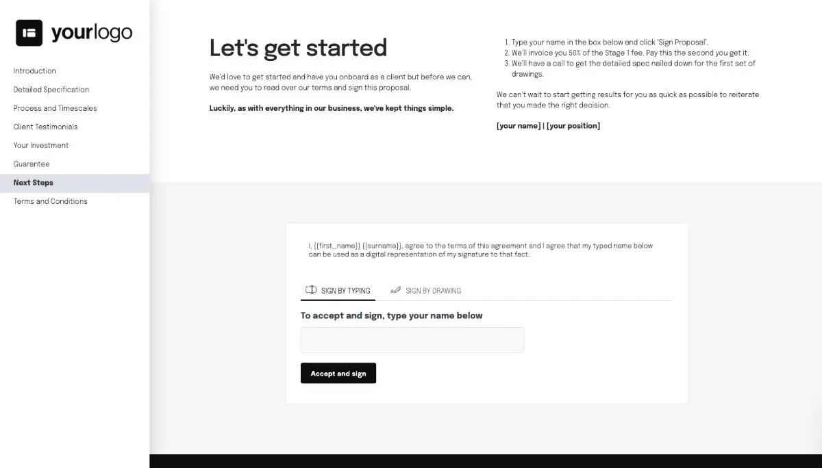 Architecture Proposal Template - Next steps with digital signing
