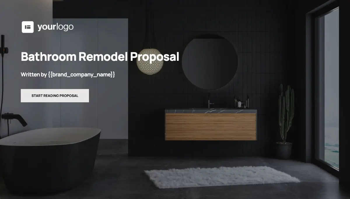 Bathroom Remodel Proposal Template - Visually stunning cover