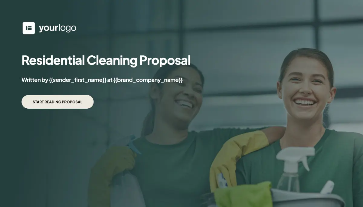 Cleaning Service Proposal Template - Visually stunning cover