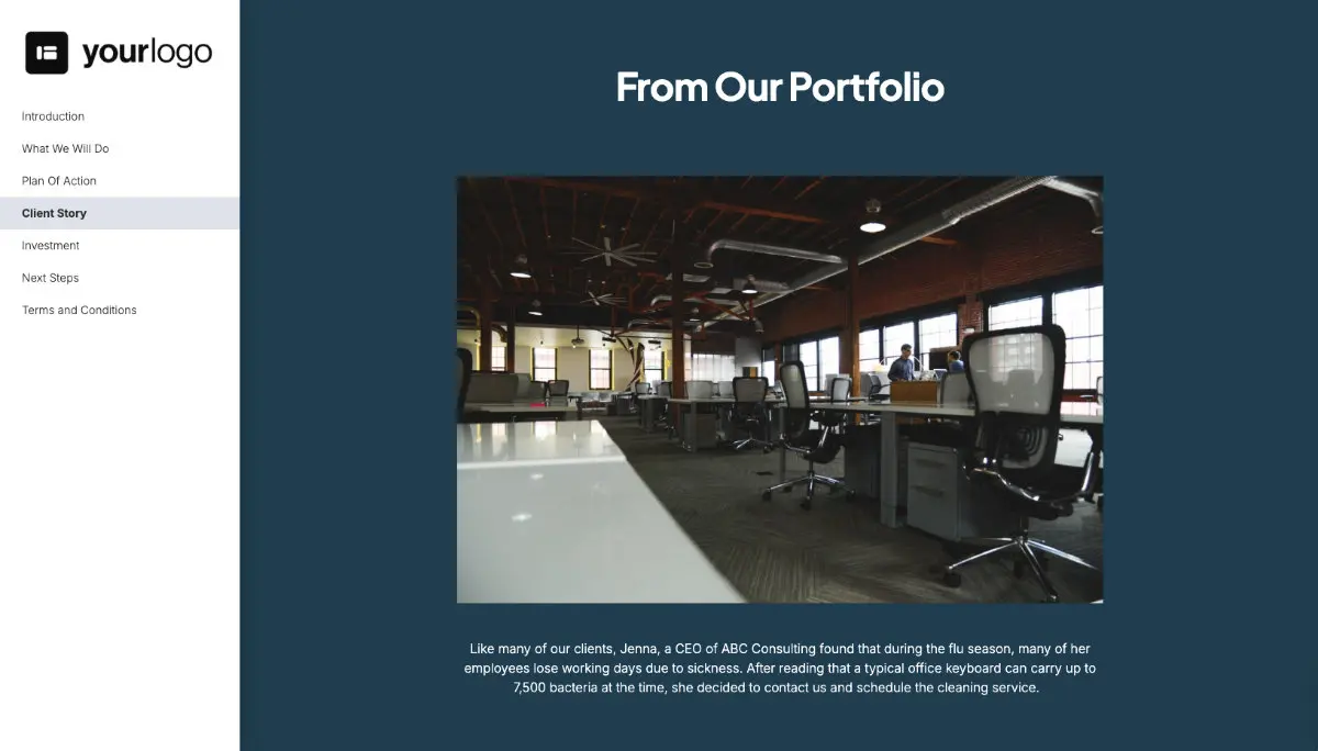 Commercial Cleaning Proposal Template - Case study example