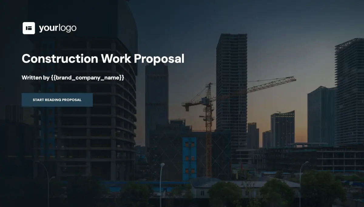 Construction Work Proposal Template - Visually stunning cover
